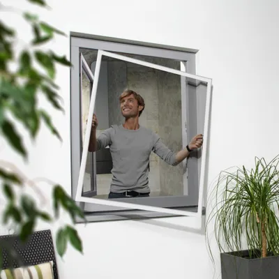 Produktbild von Primaster Fliegenschutz-Fenster slim 120 x 120 cm anthrazit