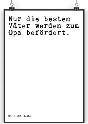 Produktbild von Mr. & Mrs. Panda Bild Nur die besten Väter... DIN A4 - Weiß - Geschenk, Papa, Enkel Geburt, wanddeko, Spruch Sprüche Weisheiten Zitate Lustig Weisheit Worte, Wandbild