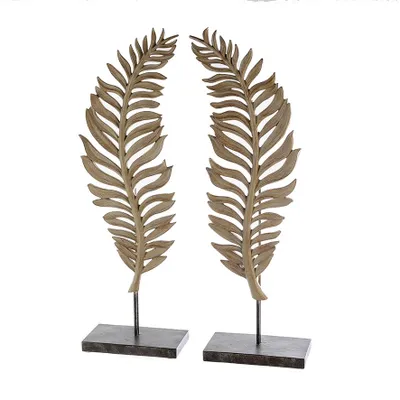 Produktbild von Casablanca Skulptur"Leaf"Poly,hl.brau/dk.brau VE 2 so auf Base2fach sortiert