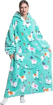 Produktbild von ASKSA Oversized Blanket Hoodie, Sherpa Fleece Wearable Blanket, alpaka