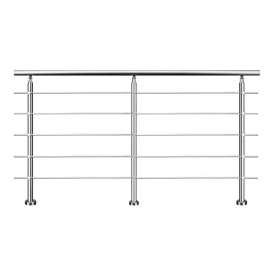 Produktbild von Edelstahl Geländer Treppengeländer FürTreppen Brüstung Für Innen & Außen Treppenhaus Balkon Brüstung 200cm 5 Querstreben