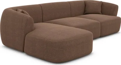 Produktbild von Strukturstoff L-Form Sofa Elvira Braun Links