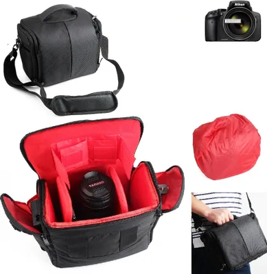 Produktbild von K-S-Trade Kompatibel mit Nikon Coolpix P900 Kameratasche Fototasche Schultertasche Zubehör Tasche einteilbare Trennwänden für Systemkamera, DSLR