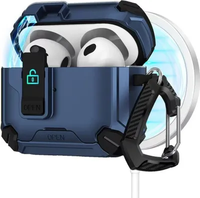 Produktbild von INF Magnetisches Blau AirPods Pro 3 Hülle mit Ständer für Apple AirPods Pro 4
