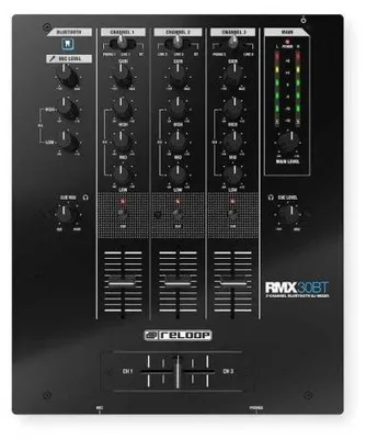 Produktbild von Reloop RMX-30 BT Ganzmetall DJ-Mixer mit Bluetooth, 8 Eingängen, 4 Ausgängen und 45mm Crossfader