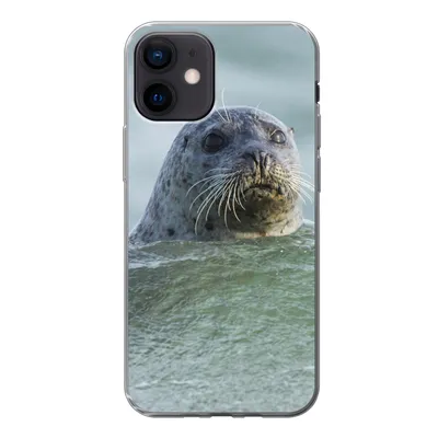 Produktbild von MuchoWow® Handyhülle Schutzhülle Hülle für iPhone 12 Nordsee - Seehund - Wasser Silikon Softcase Handy Hülle - Schutzhülle