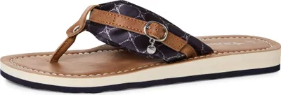 Produktbild von Tamaris Damen Pantolette Stoff Zehentrenner mit Schnalle 1-27109-42, Größe:37 EU, Farbe:Blau