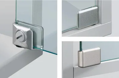 Produktbild von Glastürscharnier ET150 HETTICH - Nickel matt - Oben und unten - 20870