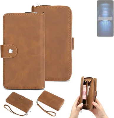 Produktbild von K-S-Trade Handyhülle Schutzhülle kompatibel mit Vivo iQOO Neo9s Pro+ & Portemonnee Tasche Handytasche Case Etui Geldbörse Wallet braun (1x)