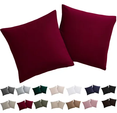 Kissenbezug 40x40 cm, 2er-Set, rot, Mikrofaser, bügelfrei, Reißverschluss