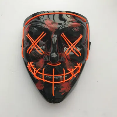 Produktbild von LED Purge Masken Schwarz verschiedene Farben Horror Masken Orange