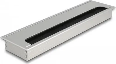 Zdjęcie produktu dla Delock Kabeldurchführung für Tischeinbau mit Bürste 300 x 80 x 28 mm silber (66863)