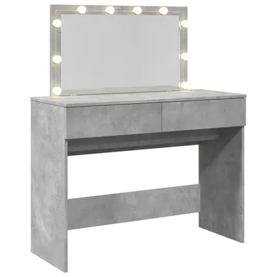 Produktbild von Schminktisch mit LED-Beleuchtung Betongrau 100x40x120 cm