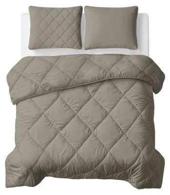 Obrázok produktu pre Sleeptime, prikrývka "Lazy", farba taupe/sivá, 240 x 200 cm, vrátane poťahov na vankúše