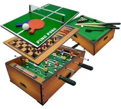 Produktbild von Multifunktions-Spieltisch Calcetto Biliardo 6-in-1 für Kinder und Erwachsene