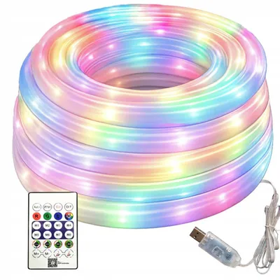 Obrázek produktu pro Verk 12466 Neonový LED pásek RGBIC 360° 5 m, Bluetooth, dálkové ovládání, USB