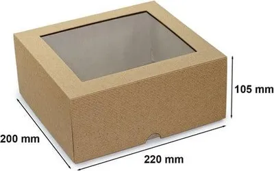 Produktbild von Dekorative Geschenkbox mit Deckel 220 x 200 x 105 mm mit Sichtfenster