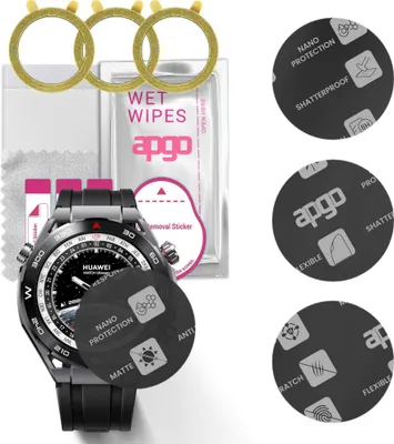 Produktbild von apgo 3 Stück Schutzglas, Matt, kompatibel mit Huawei Watch Ultimate Smartwatch, Hybrid 8H, Ersatz für Hartglas, Displayschutzglas, Bildschirmschutz, Displayschutz, kratzfest