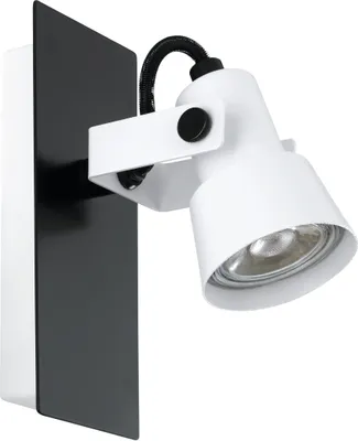 Produktbild von EGLO LED Spot TRILLO, Deckenleuchte, Deckenstrahler aus Stahl, Flurlampe in weiß und schwarz, warmweiß