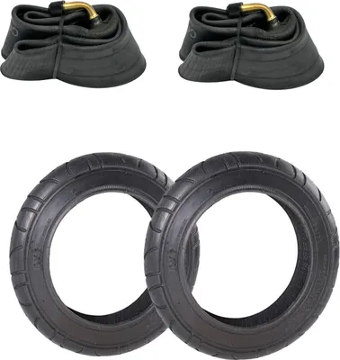 2x 10 Zoll Reifen SET 10x2,00 Zoll 54-156 für Scooter Roller inkl. 2 Schläuche AV abgewinkelt