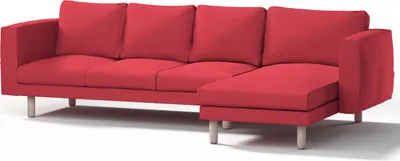 Produktbild von Dekoria Bezug für Norsborg 4-Sitzer Sofa mit Recamiere, rot, Norsborg Bezug für 4-Sitzer Sofa mit Recamiere