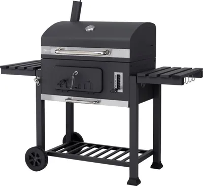 A charcoal grill on a white background.