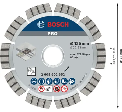 Produktbild von PRO Concrete Diamanttrennscheibe, 125 x 22,23 mm