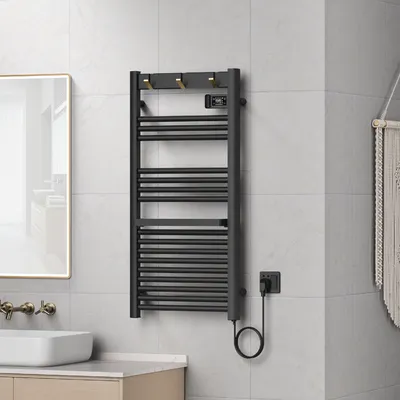 Zdjęcie produktu dla Grzejnik ręcznikowy 'Uvdal' aluminiowy 105 x 50 cm czarny