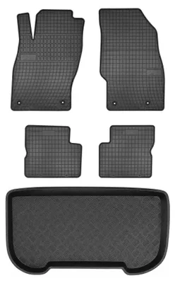 Produktbild von Gummimatten + Kofferraumwanne für Opel Adam 2012- (Standard-Kofferraum) – Schwarz, passgenau – Wielganizator SolidPRO