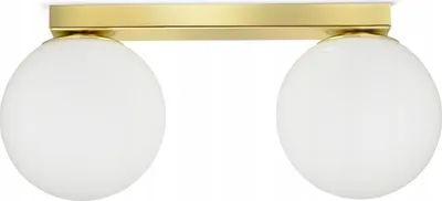Produktbild von LUXOLAR - Led Deckenleuchte 2 flammig - Deckenlampe Weiß Gold 15 W, G9 - Lampe für wohnzimmer, Weiß Glas Kugeln