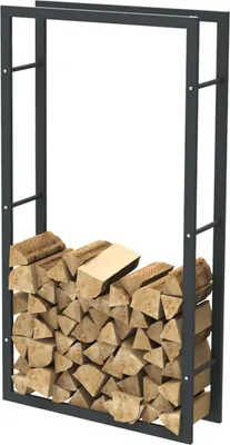 Produktbild von Bc-elec - HHWPF0023 Černý ocelový stojan na dřevo 150*80*25 cm, stojan na palivové dřevo, stojan na palivové dřevo.