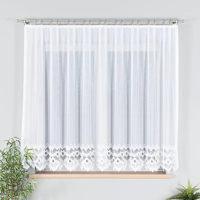 Produktbild von FELICJA - Fertiggardine aus Jacquard mit geradem Saum - 300x160 cm - weiß