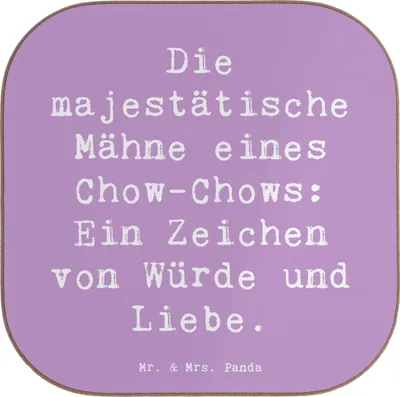 Produktbild von Mr. & Mrs. Panda Tischuntersetzer Spruch Chow-Chow Mähne - Lavendeltraum - Geschenk, Untersetzer Tasse, für Gläser, Hunderasse, Hunderassen, Coaster, liebeswerte Hunde