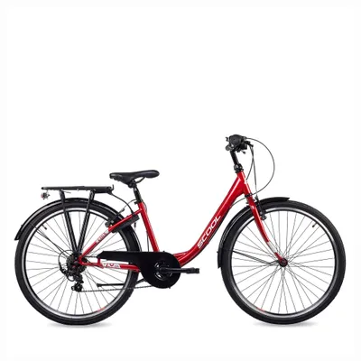 Produktbild von 26 Zoll Kinderfahrrad, 6-Gang (K6), Mädchenfahrrad, S’COOL chiX, ab 10 Jahre, 140–160 cm, Rot/Weiß