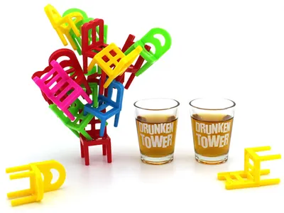 Produktbild von Trinkspiel Drunken Tower Stühle