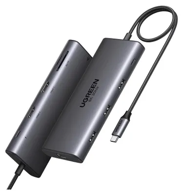 Productafbeelding van UGREEN USB-C Dockingstation 100W PD, grijs, 10-in-1