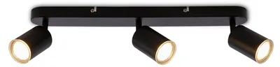 Image de BRILONER - Plafonnier pivotant, indice de protection IP44, culot GU10, puissance maximale 9W, couleur noire, dimensions 47,5 cm