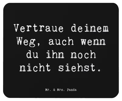 Produktbild von Mr. & Mrs. Panda Mouse Pad Spruch Zukunftsplanung Ungewissheit akzeptieren - Schwarz - Geschenk, Vertrauem, computer mousepad, Entscheidungen, Mauspad, positivity, Trost