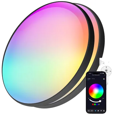 Zdjęcie produktu dla Lampa sufitowa, inteligentne sterowanie, kolory RGB, 30 cm, możliwość zmiany, BIAŁA, 21-30W
