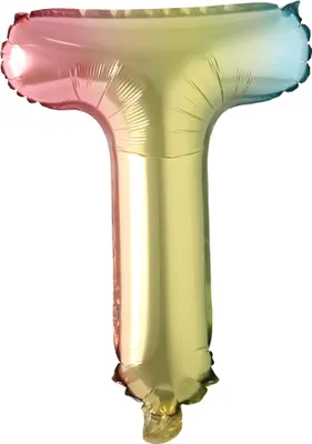 Obrázek produktu pro Folienballon Buchstabe T, regenbogen bunt, ca. 40 cm, für Luftbefüllung