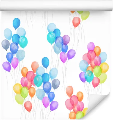 Produktbild von 10m VLIES TAPETE Rolle Kinderzimmer Himmel Ballons Linien Aquarell XXL