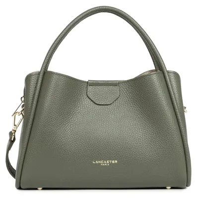 Image de Lancaster Sac à main Aimantée M Ida Double Cuir Kaki Fumé