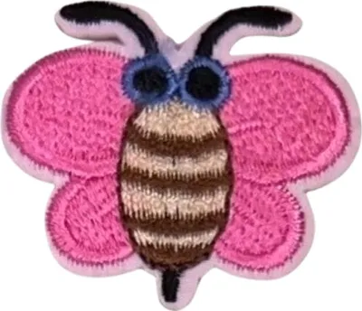 Produktbild von Bienen-Emblem-Aufnäher zum Aufbügeln, hellrosa