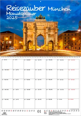 Produktbild von Reisezauber München Planer DIN A2 Kalender für 2025 Bayern Deutschland - Seelenzauber