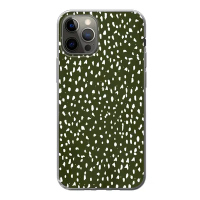 Produktbild von MuchoWow® Handyhülle Schutzhülle Hülle für iPhone 13 Pro Polka dots - Weiß - Schwarz Silikon Softcase Handy Hülle - Handy-Tasche