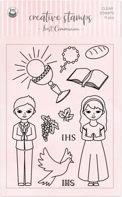Produktbild von P13 Transparent Stempeln Set Motivstempel Clear Stamps, Erstkommunion