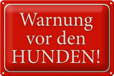Produktbild von Blechschild Hinweis 30x20cm Warnung vor den Hunden