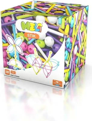Produktbild von Meli Stik Pink Konstruktionsset – 150 flexible Bausteine in Pastellfarben