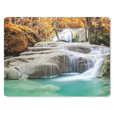 Produktbild von MuchoWow® Mauspad Mousepad Wald - Wasserfall - Herbst 23x19 cm - Mousepads - Maus Mat - Pad - Mausunterlage - Schreibtischunterlage - Mauspad