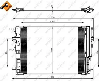 Produktbild von NRF 350081 Kondensator Klimaanlage passend für MERCEDES-BENZ B-Klasse (W246, W242) +Trockner +Dichtring